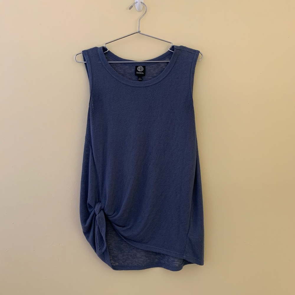 Blue Side Tie Muscle Tank
